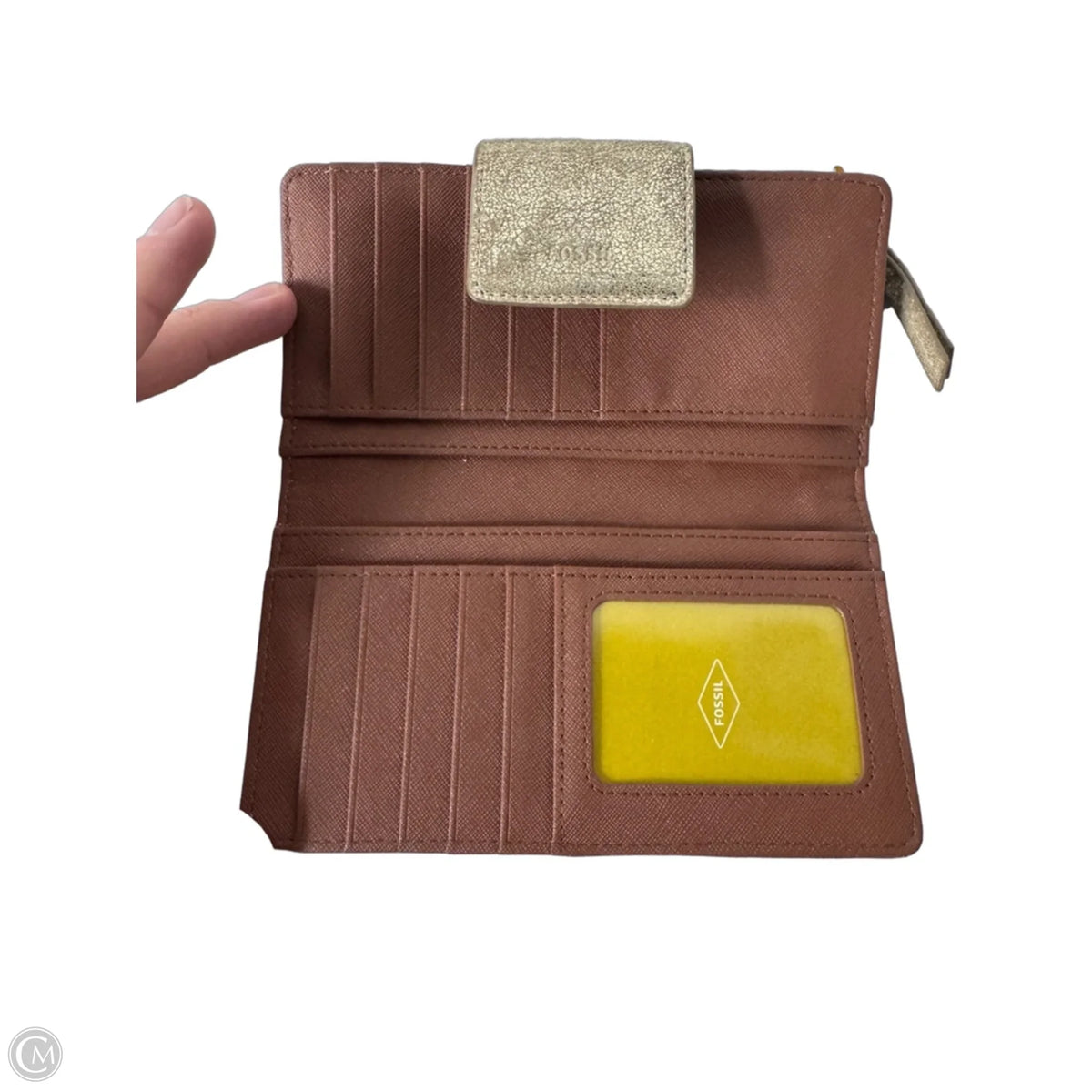 Wallet Leather By Fossil, Size: Medium