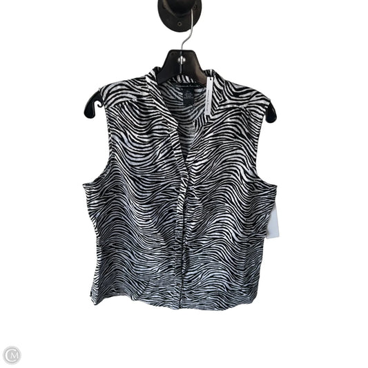 Top Sleeveless By Clothes Mentor In Black & White, Size: L