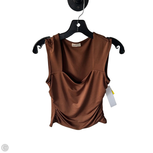 Top Sleeveless By Clothes Mentor In Brown, Size: L