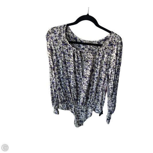 Bodysuit By Free People In Cream & Purple, Size: L