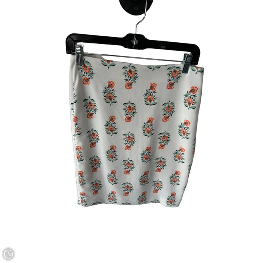 Skirt Mini & Short By Ann Taylor In Orange & White, Size: 0