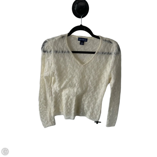 Sweater By Ann Taylor In Cream, Size: M