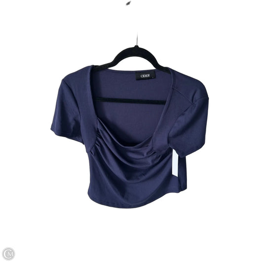 Top Short Sleeve By Cider In Blue, Size: L