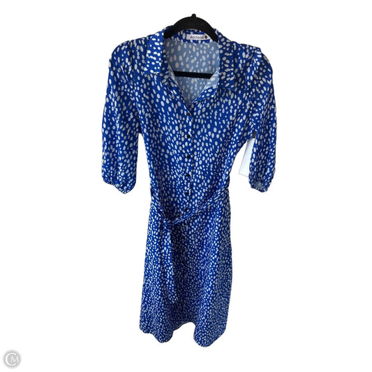 Dress Casual Midi By Cme In Blue & White, Size: S