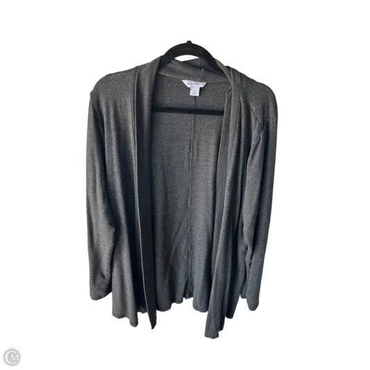 Cardigan By Liz Claiborne In Grey, Size: Xxl