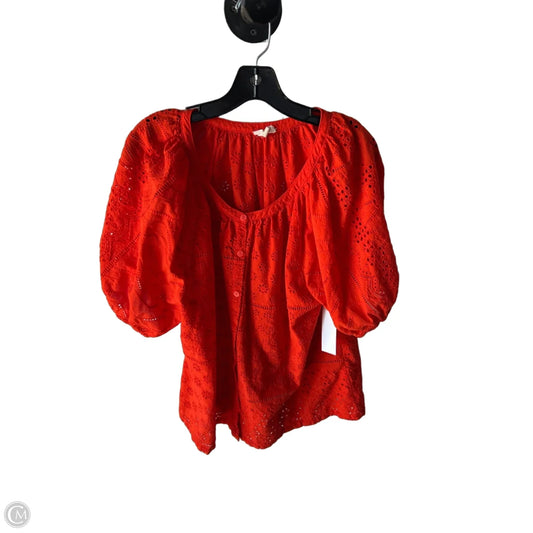Top Short Sleeve By Nicole By Nicole Miller In Orange, Size: 1x