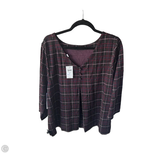 Blouse Long Sleeve By J. Jill In Black & Purple, Size: Xl
