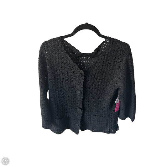 Sweater Cardigan By Apt 9 In Black, Size: L