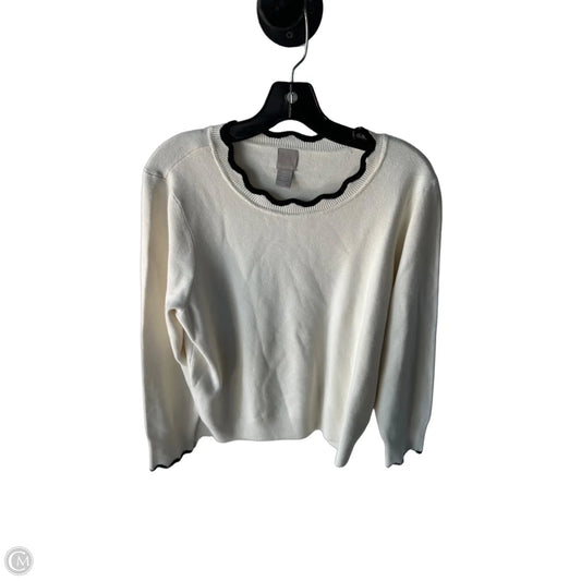 Sweater By H&m In Black & Cream, Size: L