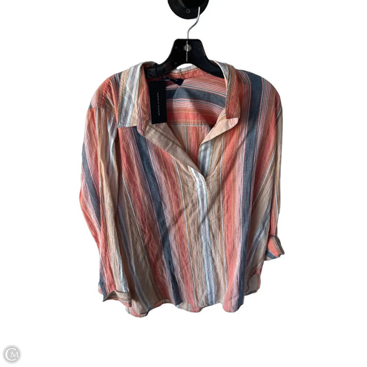 Top Long Sleeve By Tommy Hilfiger In Blue & Tan, Size: Xl