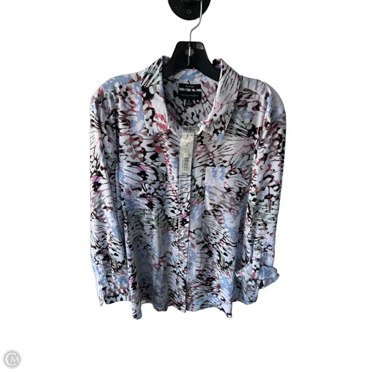 Top Long Sleeve By Investments In Blue & White, Size: Xl
