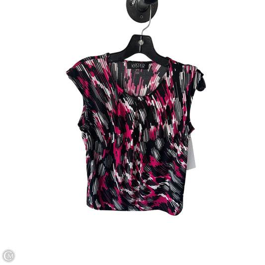 Top Sleeveless By Kasper In Black & Pink, Size: Mp