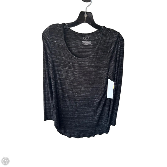 Tunic Long Sleeve By Apt 9 In Black, Size: M