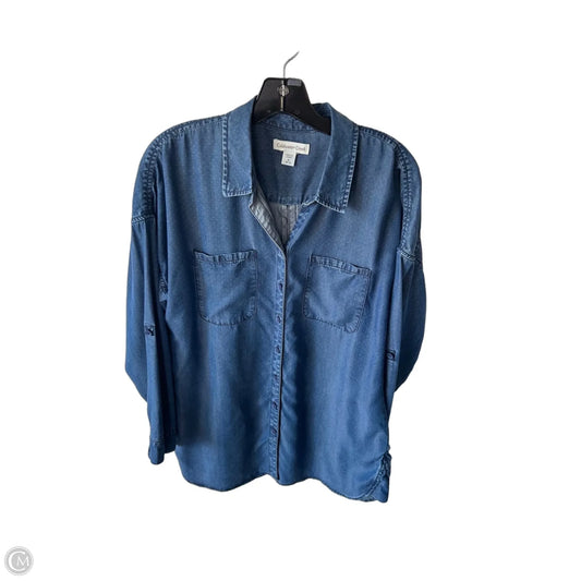 Top Long Sleeve By Coldwater Creek In Blue Denim, Size: M