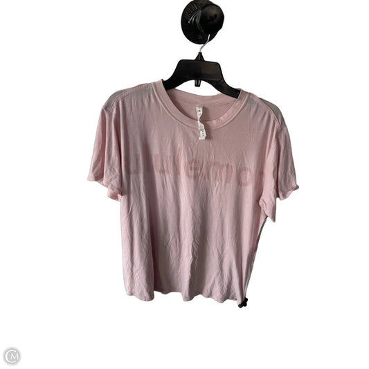 Athletic Top Short Sleeve By Lululemon In Pink, Size: S