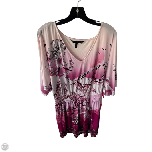 Dress Casual Short By White House Black Market In Pink & Red, Size: L