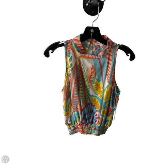 Top Sleeveless By Christian Siriano In Blue & Orange, Size: S