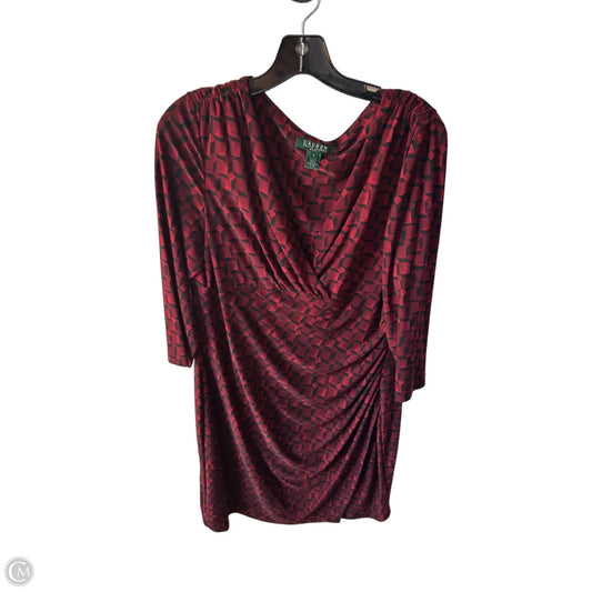 Dress Work By Lauren By Ralph Lauren In Black & Red, Size: Xl