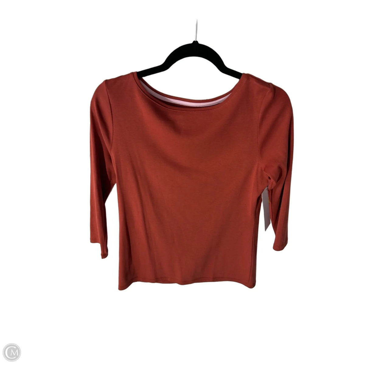 Top 3/4 Sleeve Basic By Talbots In Orange, Size: Mp
