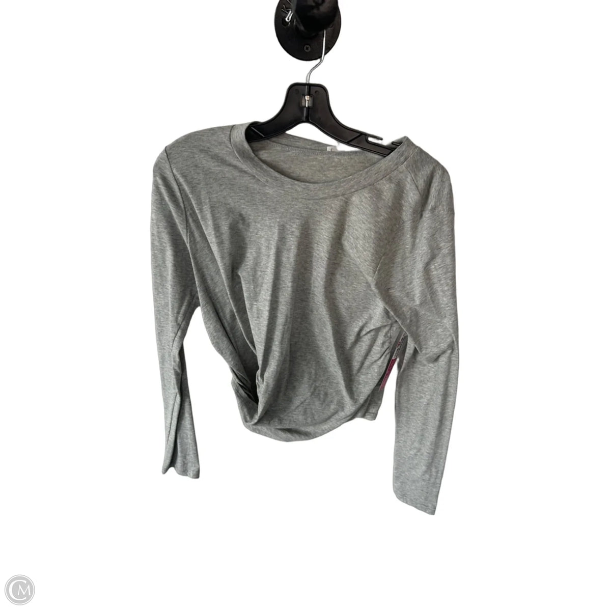Top Long Sleeve Basic By Lush In Grey, Size: M