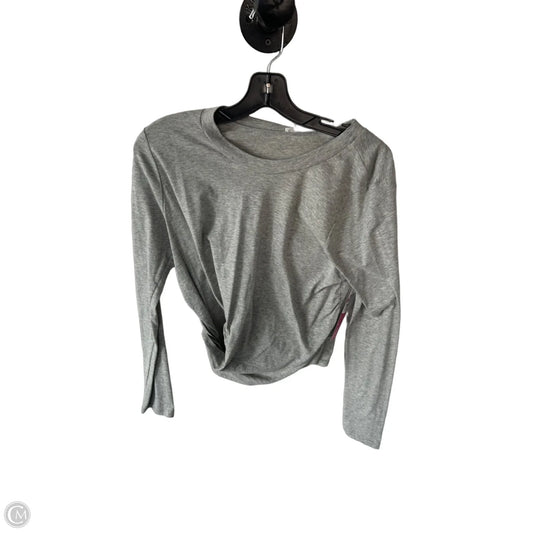 Top Long Sleeve Basic By Lush In Grey, Size: M