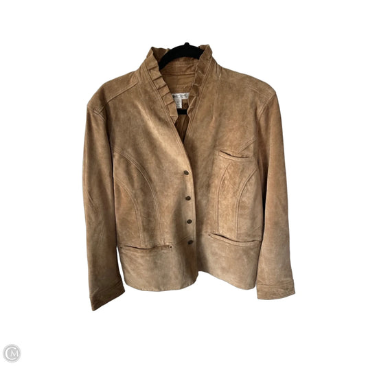 Jacket Leather By Coldwater Creek In Tan, Size: 1x