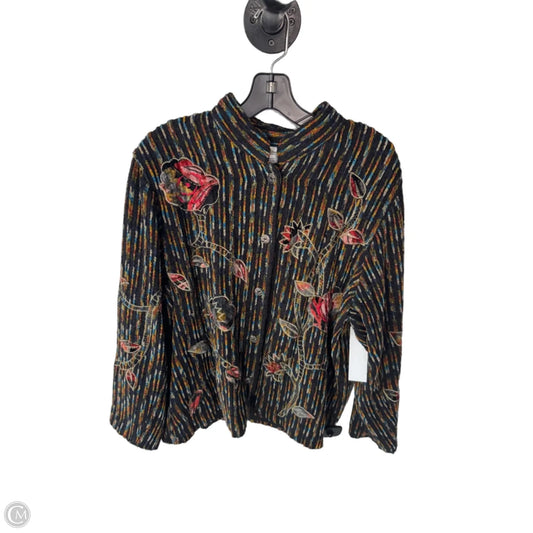 Jacket Shirt By Coldwater Creek In Blue & Orange, Size: 1x