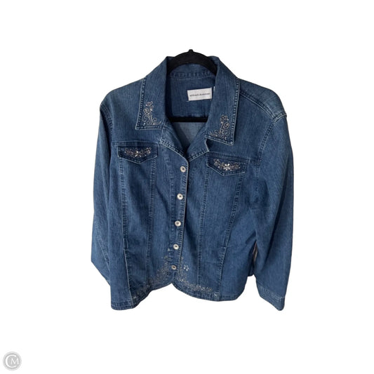 Jacket Denim By Alfred Dunner In Blue Denim, Size: 1x