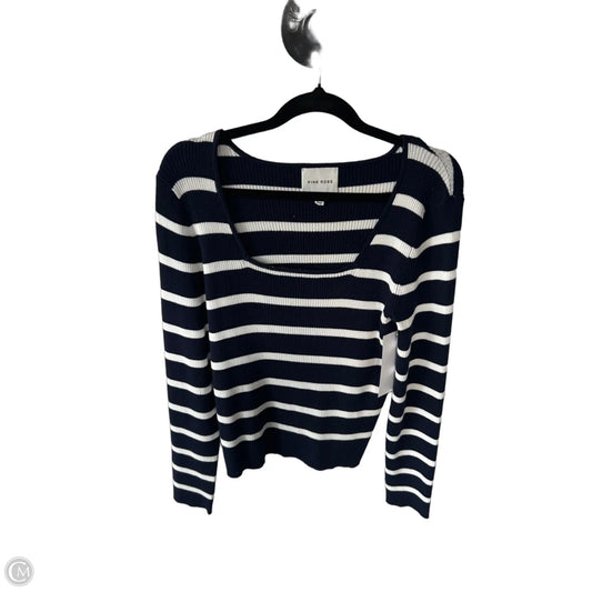 Sweater By Pink Rose In Blue & White, Size: Xl