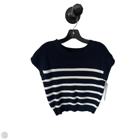 Vest Sweater By Jessica Simpson In Blue & White, Size: Xs