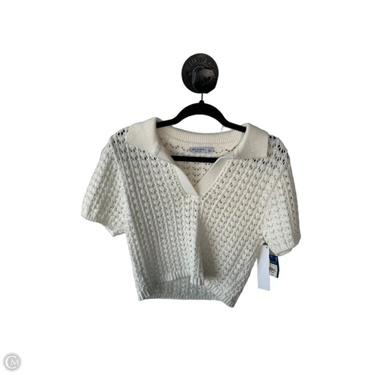 Sweater Short Sleeve By Arizona In White, Size: M