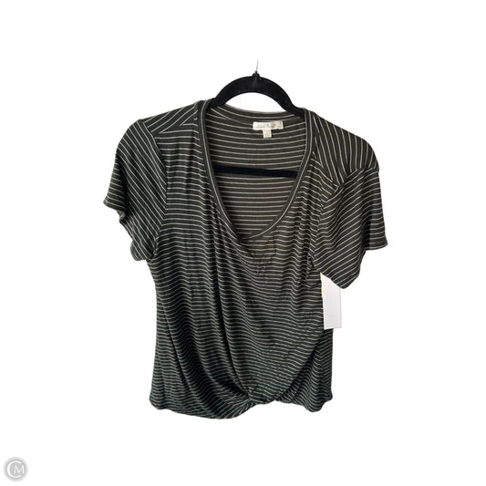 Top Short Sleeve Basic By Nine Britton In Green & White, Size: L