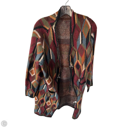 Sweater Cardigan By Clothes Mentor In Black & Green, Size: L