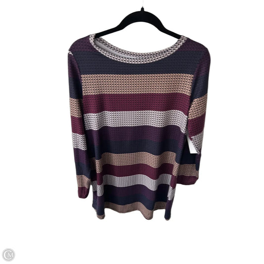 Tunic Long Sleeve By Clothes Mentor In Purple & Tan, Size: M