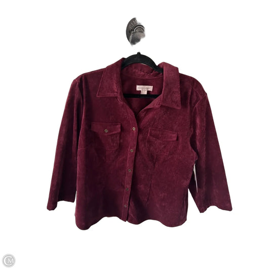 Jacket Shirt By Christopher And Banks In Red, Size: Xl