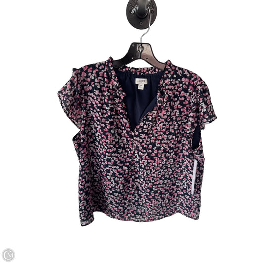 Top Short Sleeve By J. Crew In Blue & Pink, Size: M