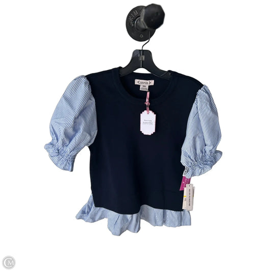 Sweater Short Sleeve By Nanette By Nanette Lepore In Blue & White, Size: M