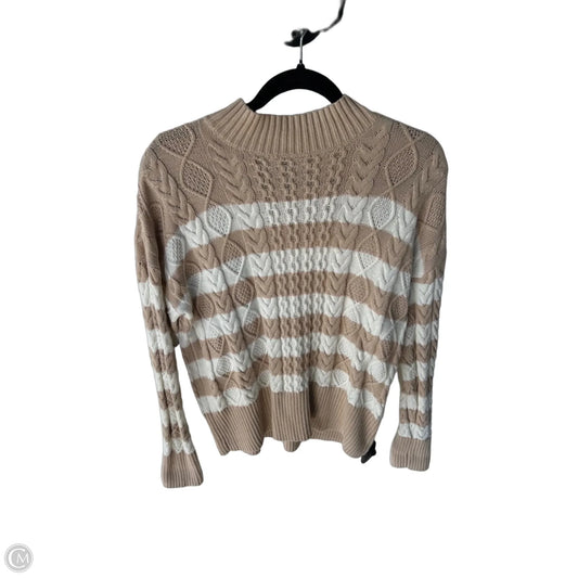 Sweater By Tahari In Tan & White, Size: S