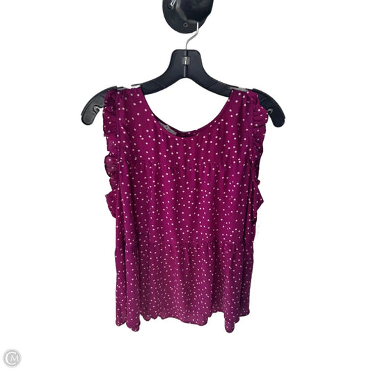 Top Sleeveless By Maurices In Purple & White, Size: Xl