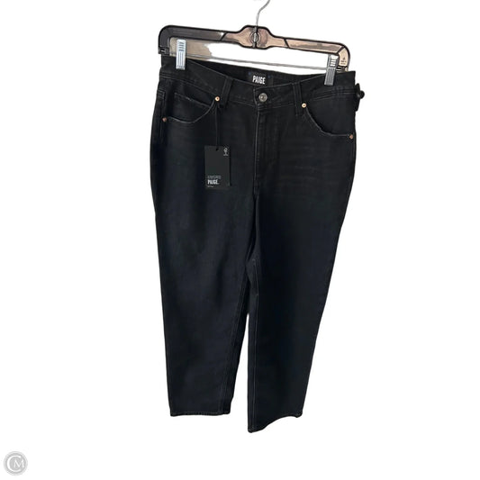 Jeans Straight By Paige In Black Denim, Size: 4