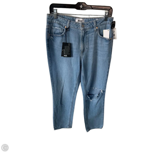 Jeans Straight By Paige In Blue Denim, Size: 4