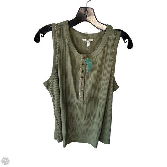 Top Sleeveless By Maurices In Green & Tan, Size: 1x