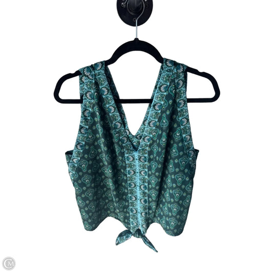 Top Sleeveless By Loft In Blue & Green, Size: Xl