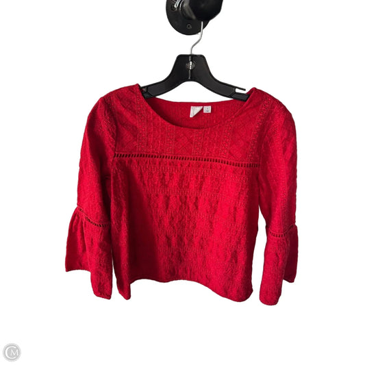 Top 3/4 Sleeve By Gap In Red, Size: S
