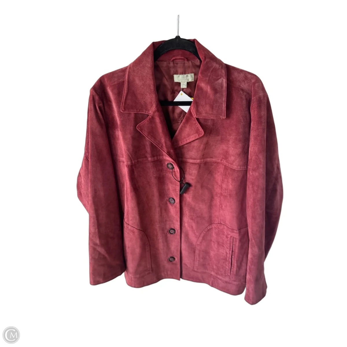 Jacket Leather By Clothes Mentor In Red, Size: 2x