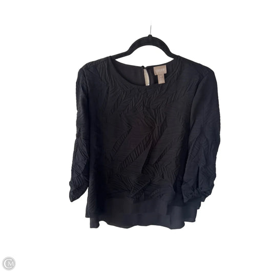 Top 3/4 Sleeve By Chicos In Black, Size: M