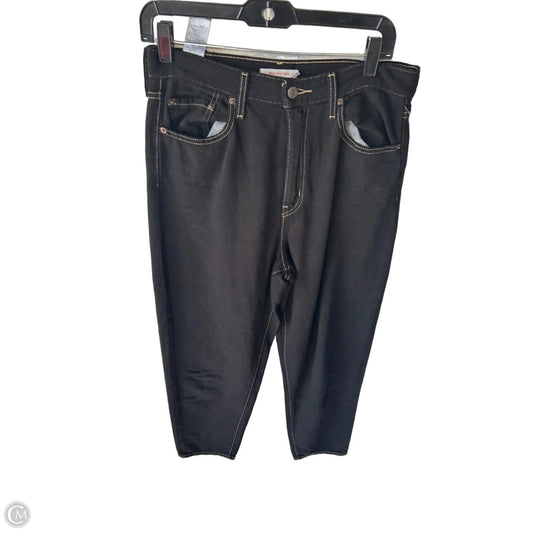Jeans Straight By Levis In Black Denim, Size: 8