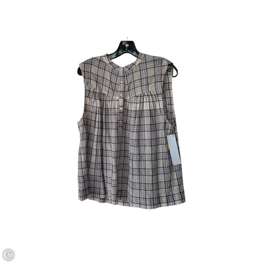 Top Sleeveless By Rebecca Taylor In Grey & Pink, Size: L