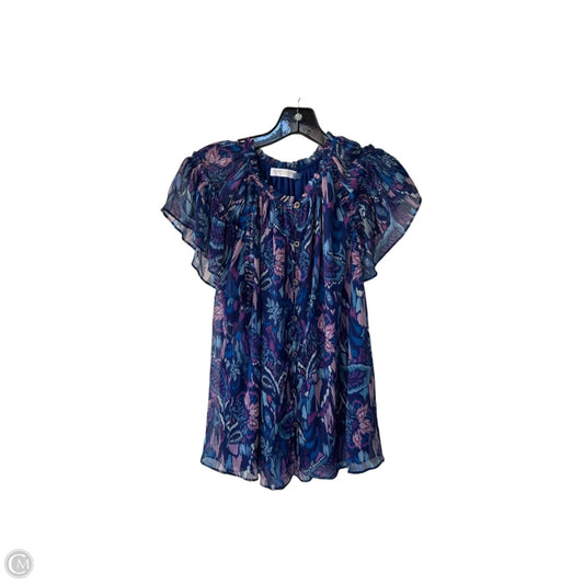 Top Short Sleeve By Ramy Brook In Blue & Purple, Size: L