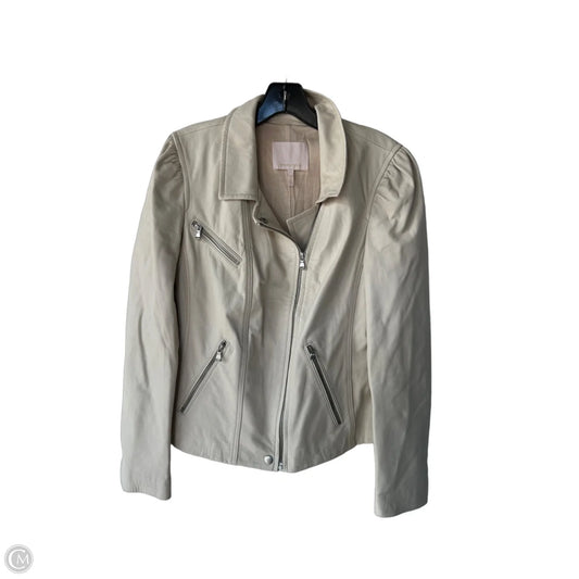 Jacket Leather By Rebecca Taylor In Cream, Size: L